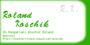 roland koschik business card